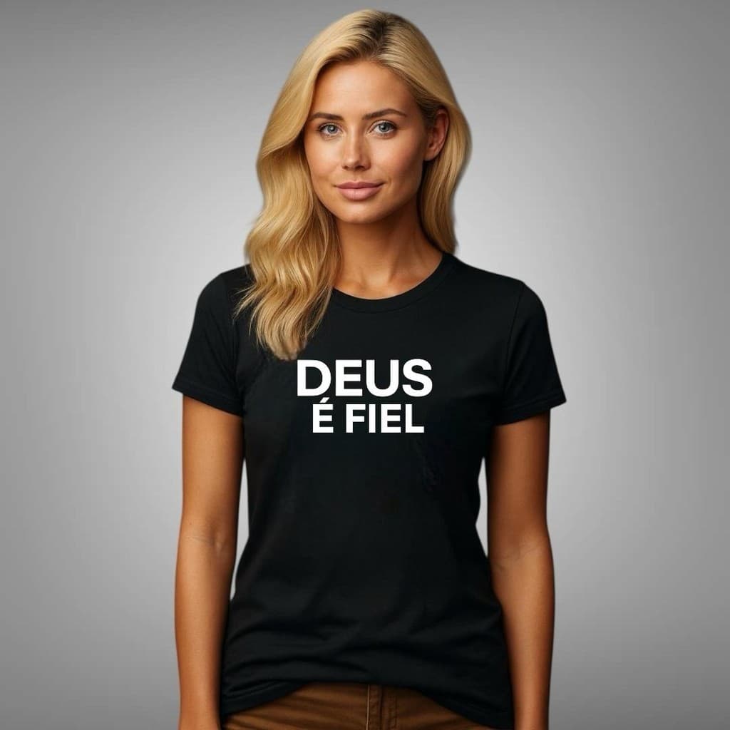 Camiseta Camisa T-shirt Moda Evangélica Gospel Cristã Unissex Deus é Fiel - 100% Algodão