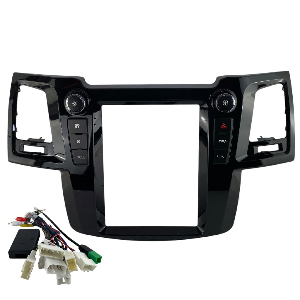 Moldura Painel Central Multimidia Tesla 9.7 Hilux SW4 2007 a 2016 Ar Digital C/Canbus Black Piano