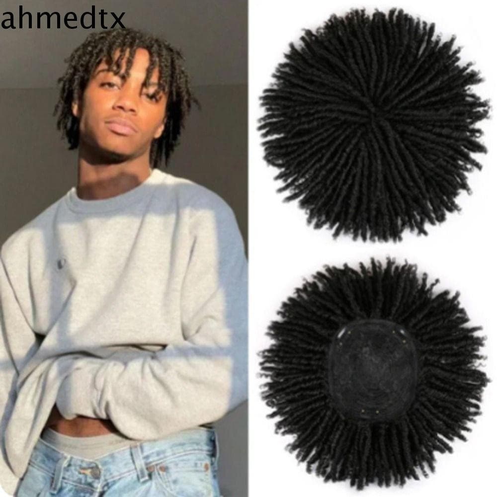 AHMEDTXB Dreadlock Cabelo Topper Peruca , Perucas Afro Clipe Em Locs Trançada , Artesanal 6 Polegada Curta Dreads