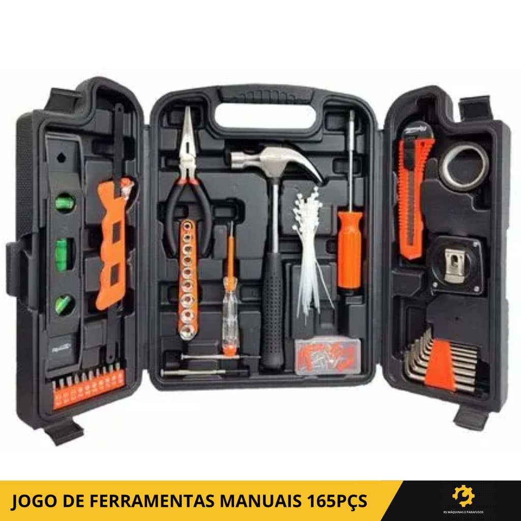 Jogo de Ferramentas 165 Peças com Maleta Sparta 1356355 Kit Completo Manutenção Reparos