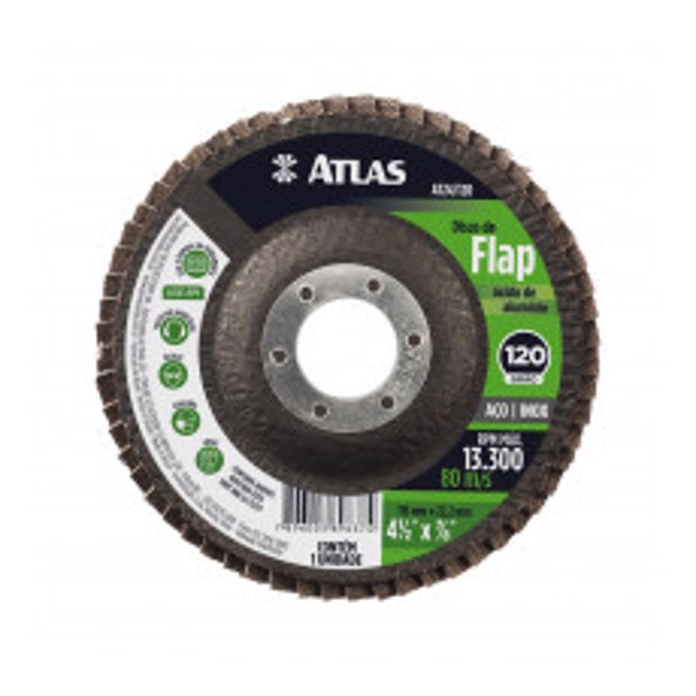 ATLAS DISCO ABRASIVO FLAP 115MM G120 OX ALUMINIO