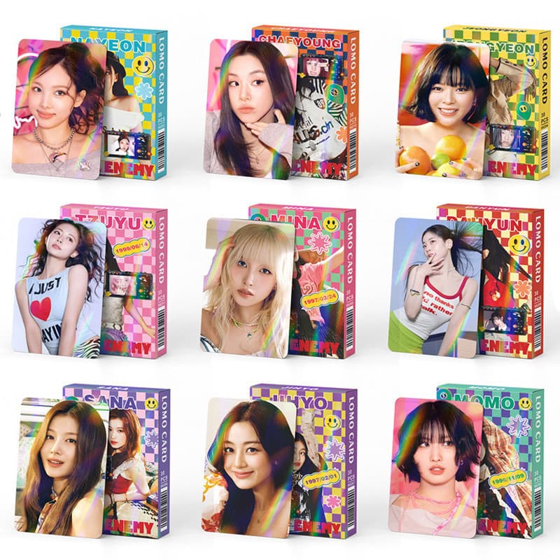 30 P莽s/Caixa TWICE Photocard Nayeon Momo SANA Tzuyu Cart茫o Hologr谩fico LOMO De Cole莽茫o