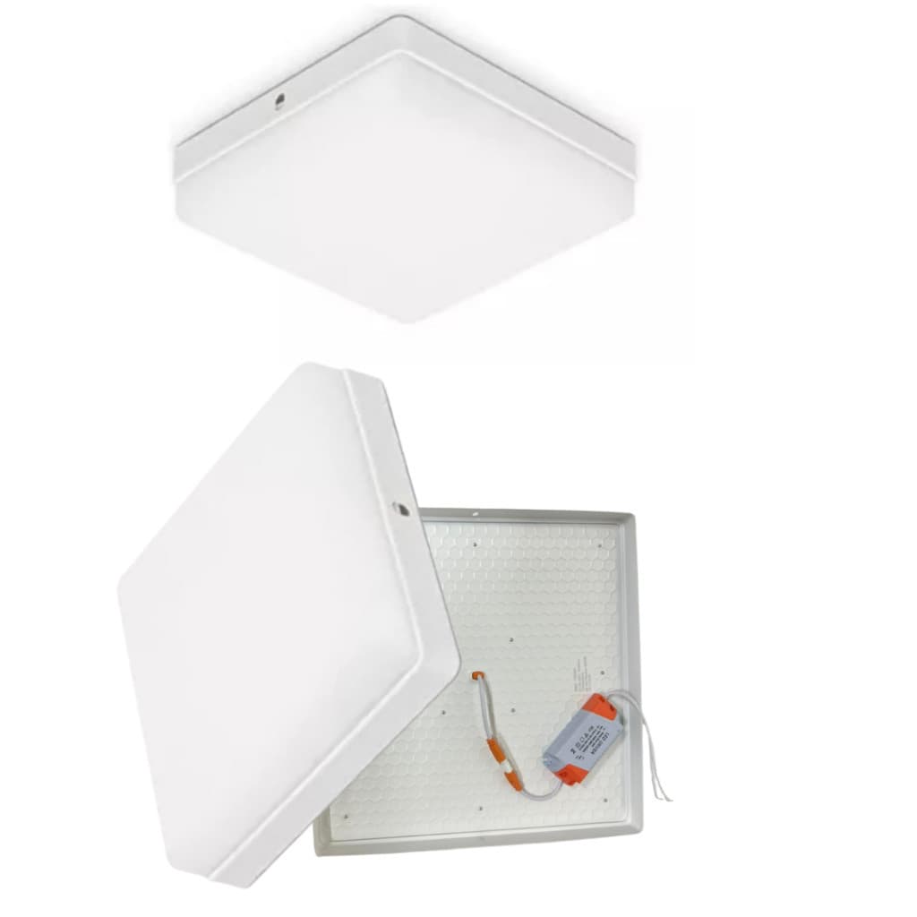 Luminária Led Plafon Borda Infinita 50W Sobrepor Quadrado 30x30cm Bivolt 4000k