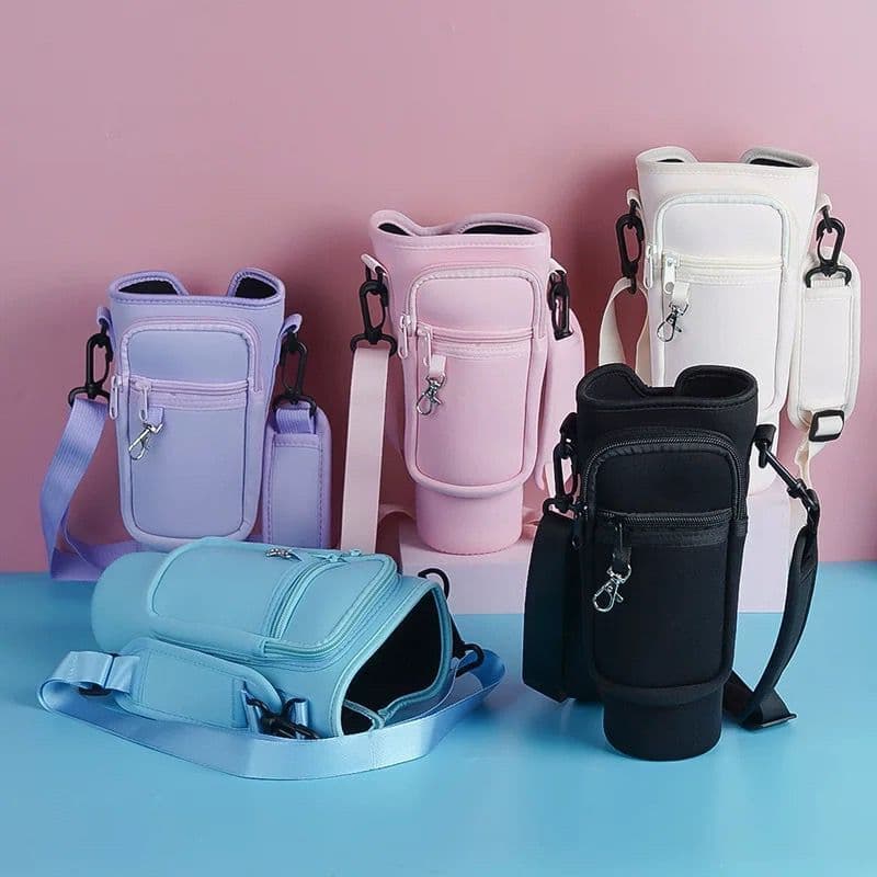 Bolsa Porta Garrafas Compatível Com Copo 40oz 1,2 Litro Para Celular Chaveiro Com Alça De Ombro Ajustável