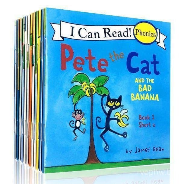 Livro De Imagens Em Inglês Eu Posso Ler Pete O Gato Para Crianças Mini Livros (12pcs)