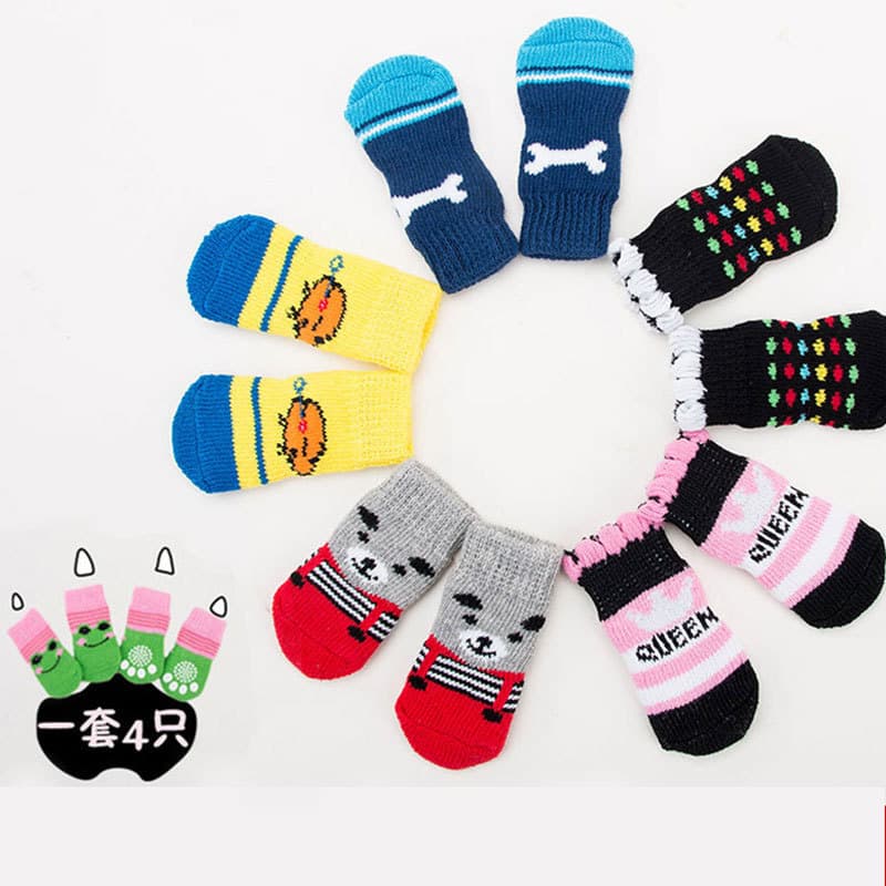 Filhote de cachorro meias sapatos de gato não cair anti-risco pé capa anti-sujeira Teddy Bichon Pet sapato capa pequeno