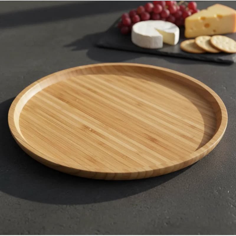 Bandeja de Bambu Redonda 35Cm