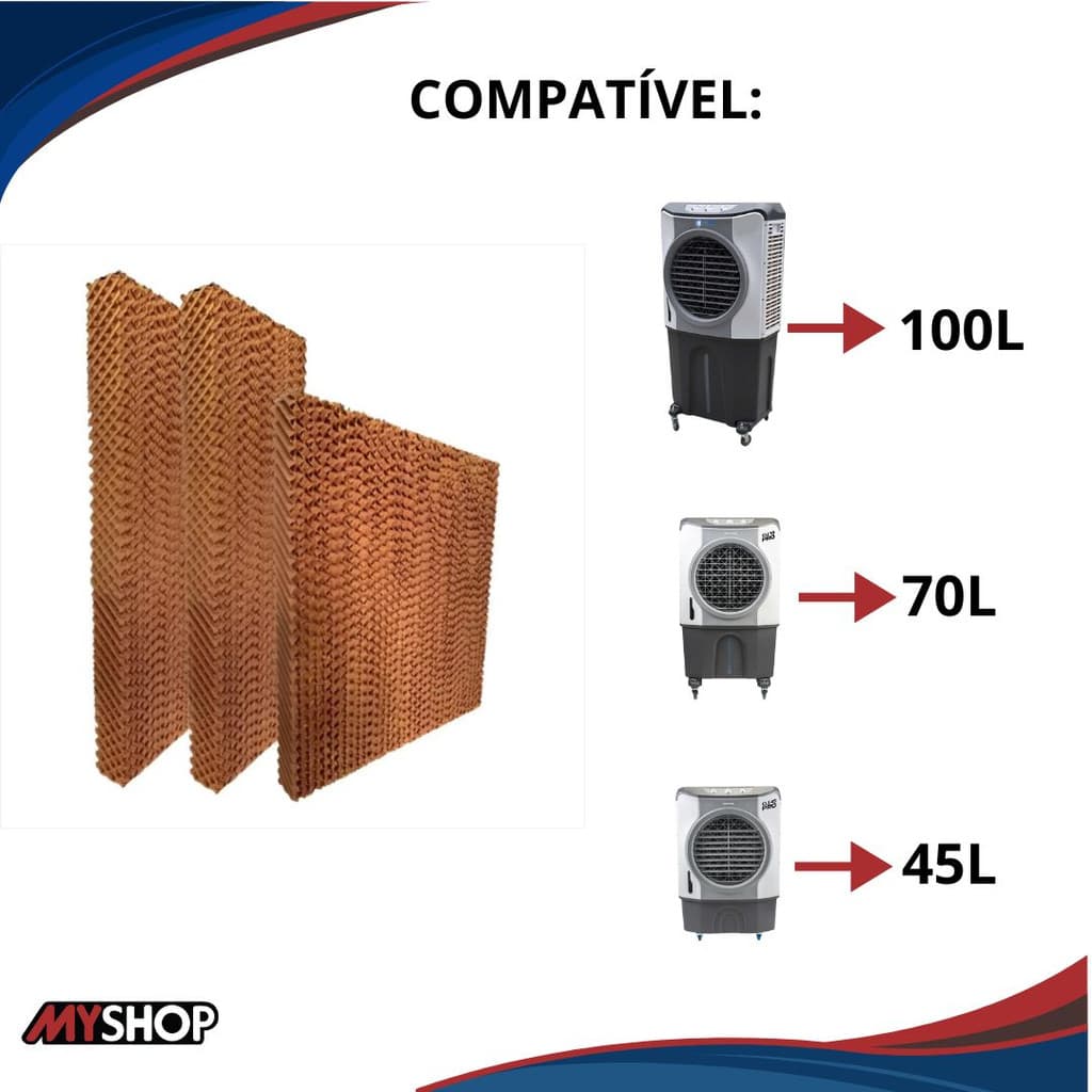 Colmeia Climatizador 45 70 100 Litros Filtro Kit Com 3 Peças