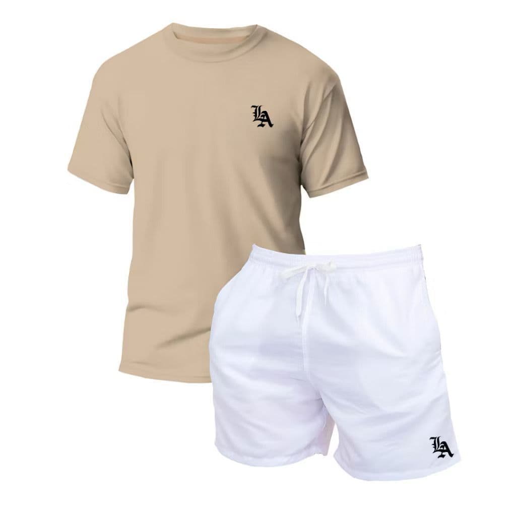 kit camiseta e short conjunto Masculino "LA" Streetwear – Estilo Urbano e Conforto Premium