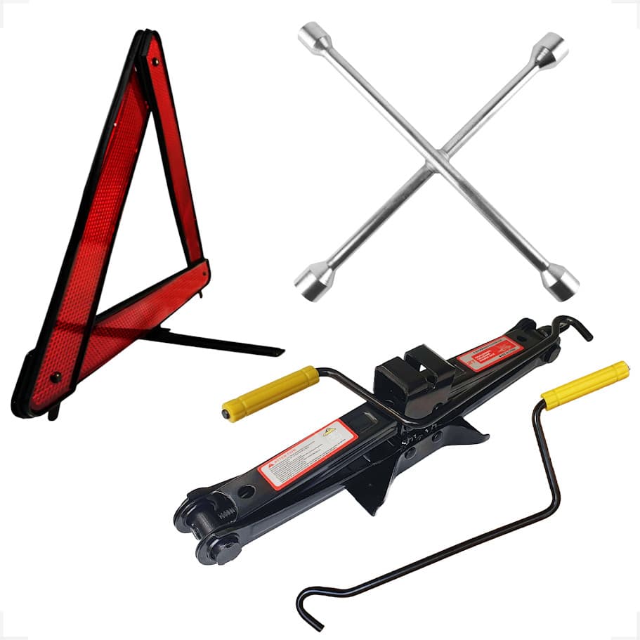 Kit Macaco 2 Ton Sanfona+ Triângulo Sinalizaçao + Chave Roda