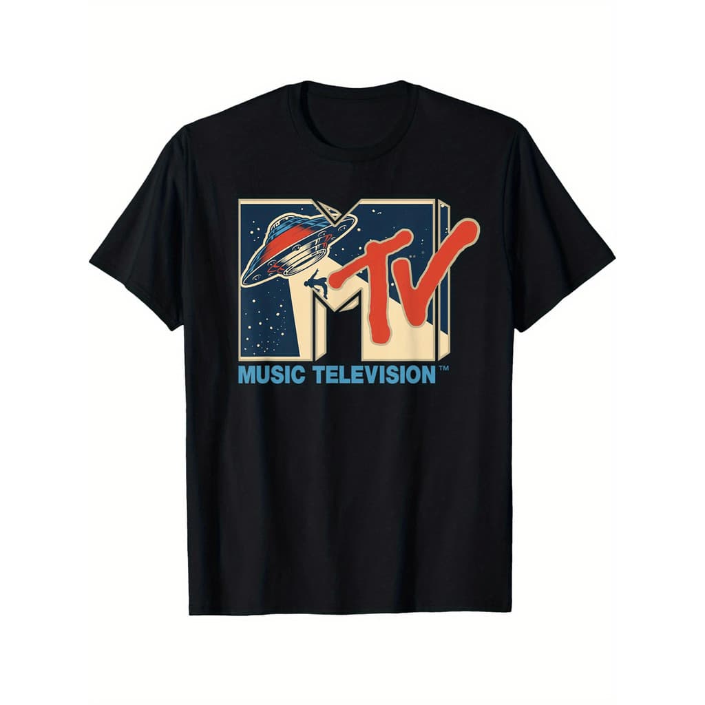 Camiseta Premium 100% Algodão MTV Alien Espacial Casual Camisa Lançamento Envio Imediato