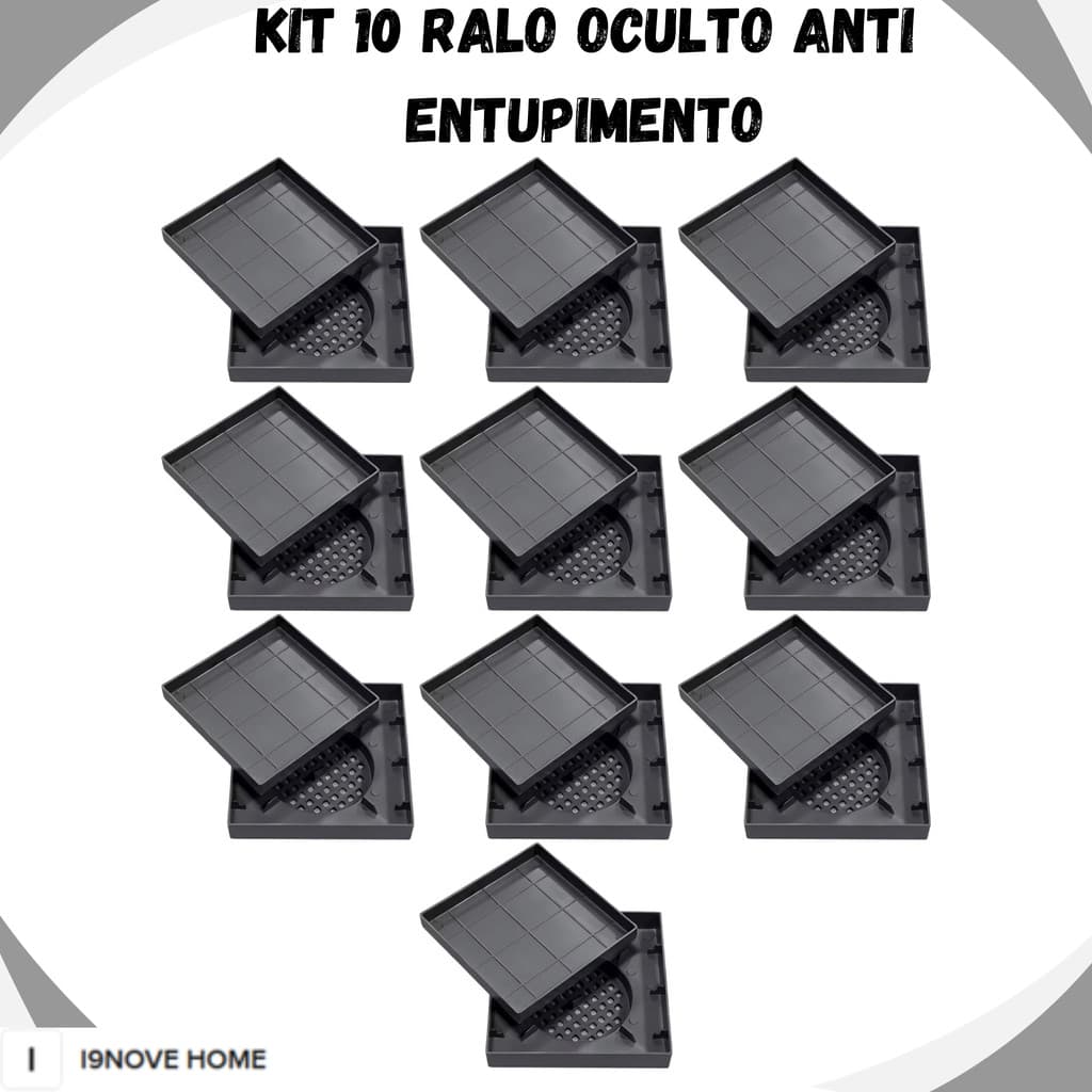 Kit 10 Ralo 15x15 Oculto Para Box Banheiro Em PP Anti Entupimento Filtro de Cabelo Protetor de Ralo Universal Are