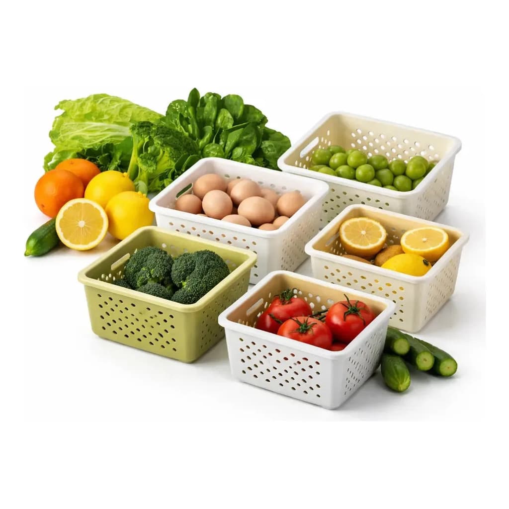 Kit 5 Organizadores De Geladeira Cesto Multiuso Livre Bpa
