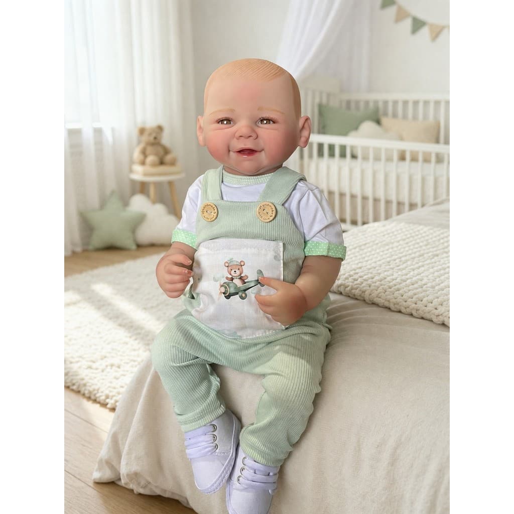 Bebê Reborn Menino Luan Realista Corpo De Silicone 45cm