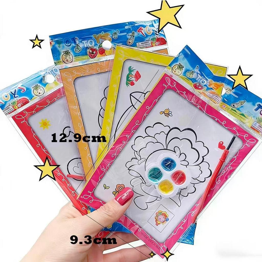 Kit de Pintura Aquarela Infantil 10/20 Desenhos | Lembrancinha Ideal para Aniversário de Crianças