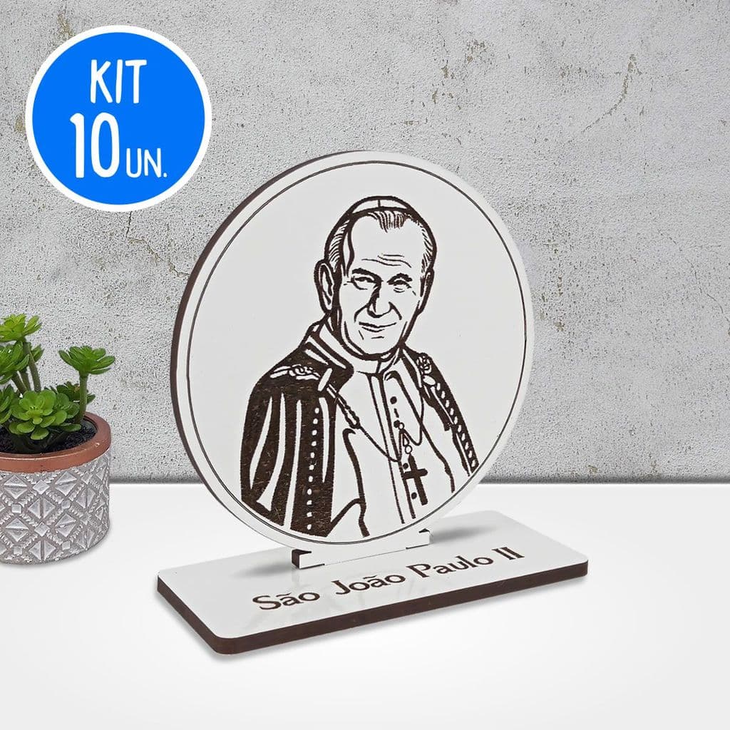 Kit 10 Lembrancinhas São João Paulo II Gravado a Laser
