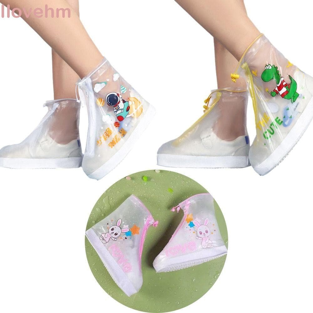 LUCKY-ILOVEHM Um Par De Protetores De Sapatos Infantis , Capa De Sapato Impermeável Ajustável Resistente Ao Desgaste , Q