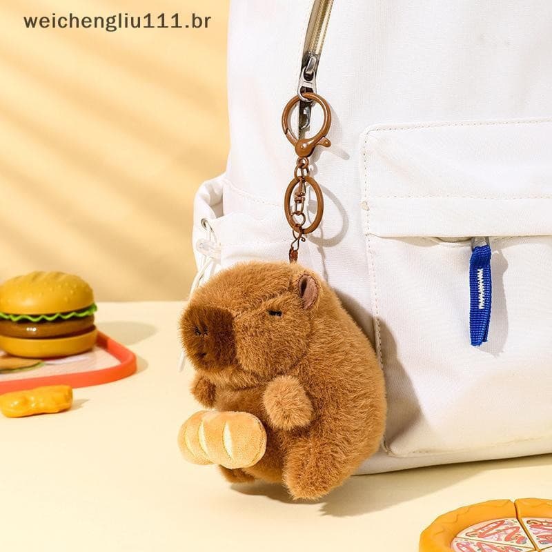 # weicheng Bonito Dos Desenhos Animados Capivara Pingente Chaveiro Brinquedo Boneca Saco Pendurado Ornamentos Mochila De