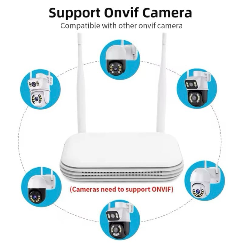 Gravador de imagem NVR P/ 8 câmeras 1080P HD IP ICSee + SSD 128GB