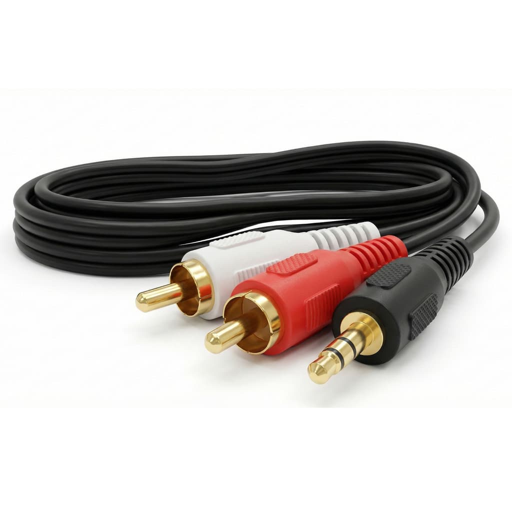 Cabo Plug P2 Stereo 1,8m X Plugs Rca L / R Auxiliar Áudio