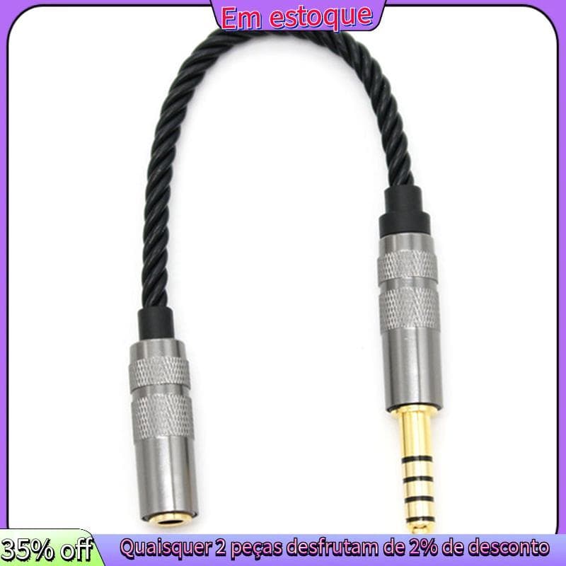 Adaptador De Fone De Ouvido Balanceado HIFI 4.4MM , Componente De Peça De Cabo De Áudio 4.4 XLR 4 Pinos Macho Para Ângul