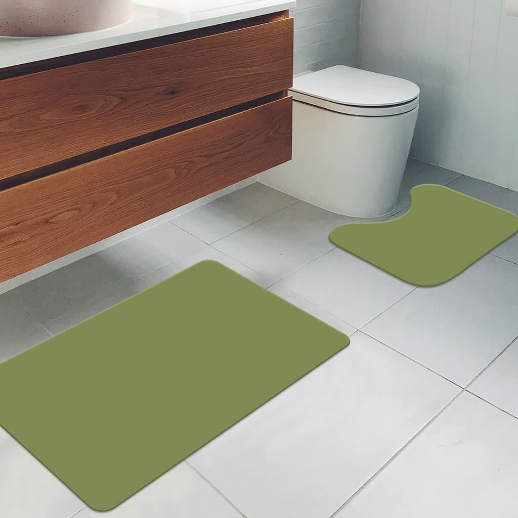 Kit Tapetes de Banheiro Cores Sólidas – Prático e Elegante