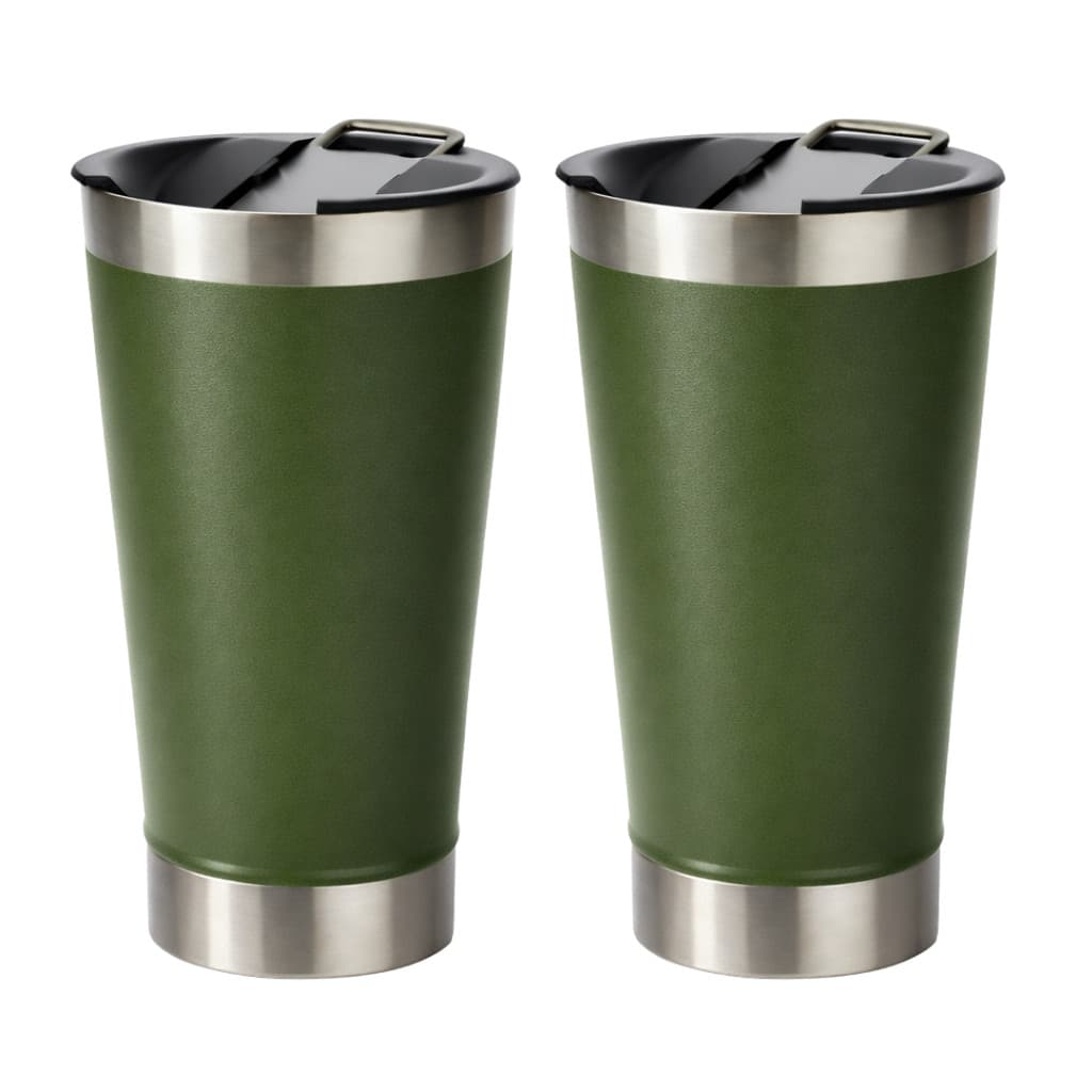 Kit 2 Copos Termicos Inox 473ml com Tampa e Abridor de Garrafas