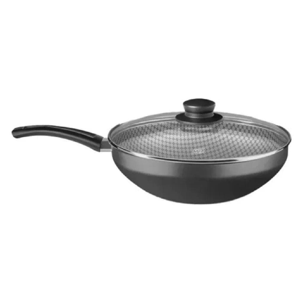 Frigideira Wok N.24 C/ Tampa De Antiaderente 2,8l Grafite