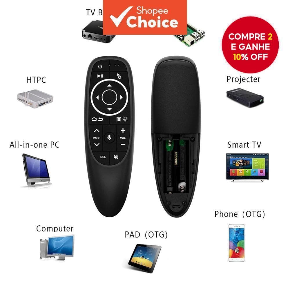 Novo Controle Remoto de Voz Air Mouse G10S/G10S Pro 2.4G Sem Fio com Aprendizado IR para H96 MAX X88 PRO X96 MAX