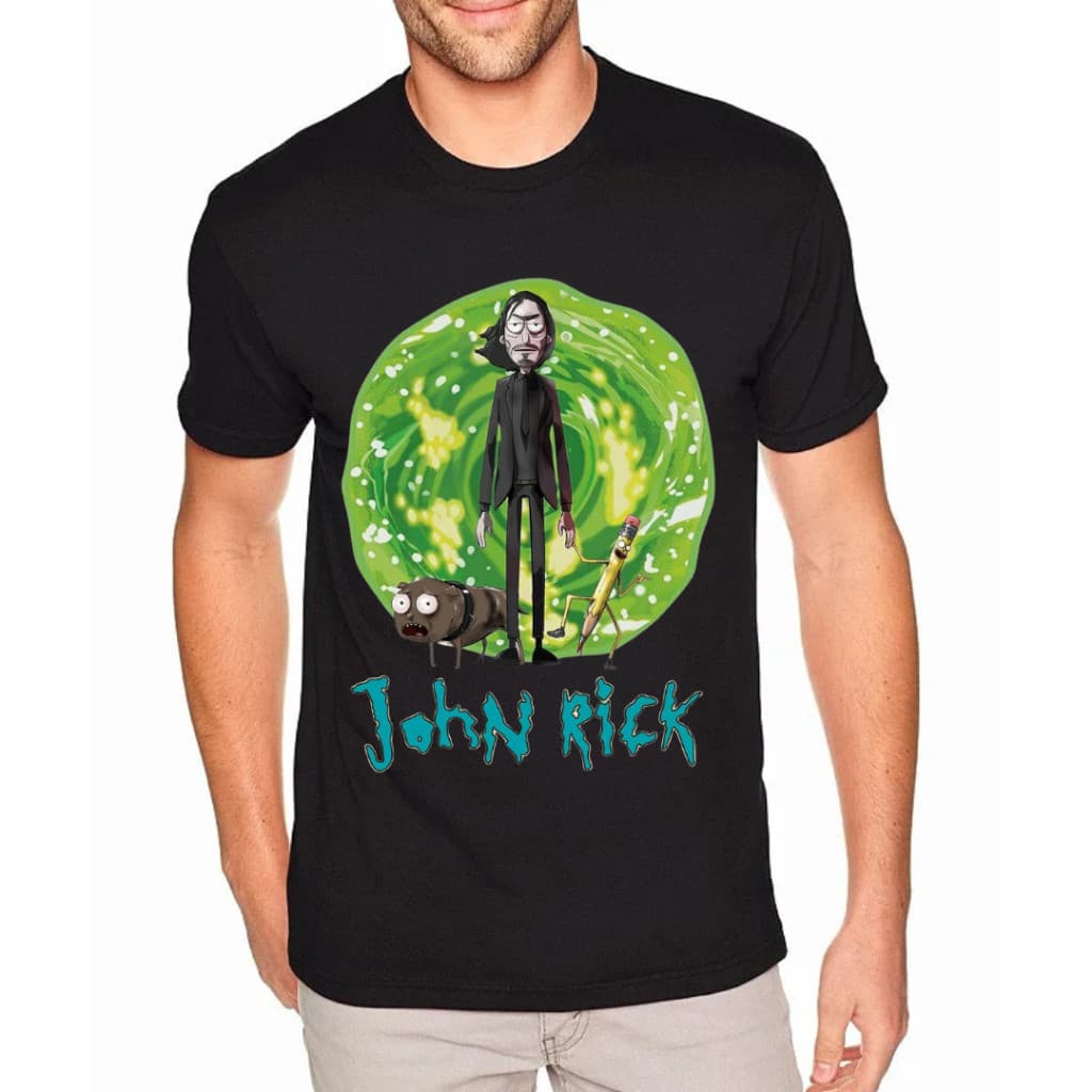 Camiseta Rick And Morty John Wick Unissex 100% Algodão Camisa Lançamento 2025 Plus Size Premium