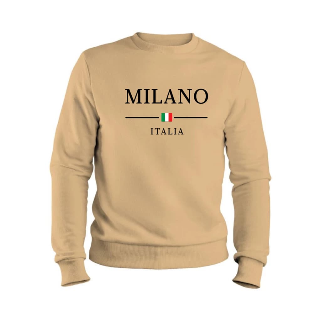 Blusa de Frio Moletom Milano Italia Casual Flanelado Careca Gola Redonda Distribuidora