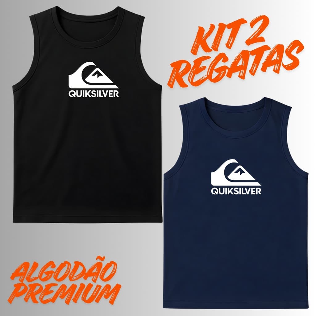 Kit 2 Regatas Masculina Algodão SILVER 02 Varias Estampas Leve e Confortavel