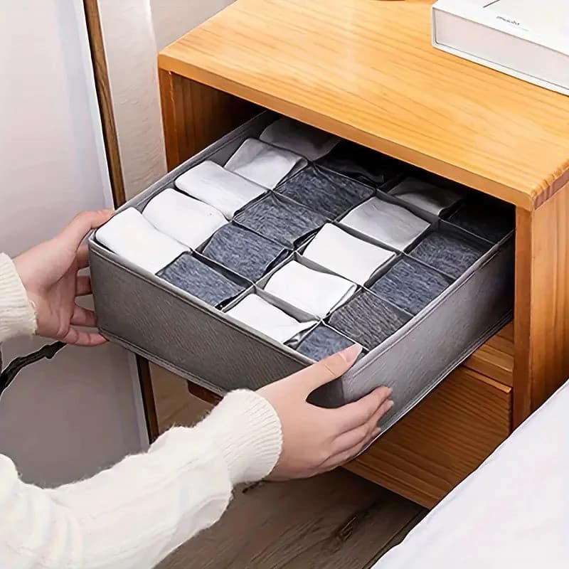 Cesto Organizador Duravel Caixa Organizadora Com Alça De Couro Reforçada Estrutura Metalica Interna Para Roupas Casa
