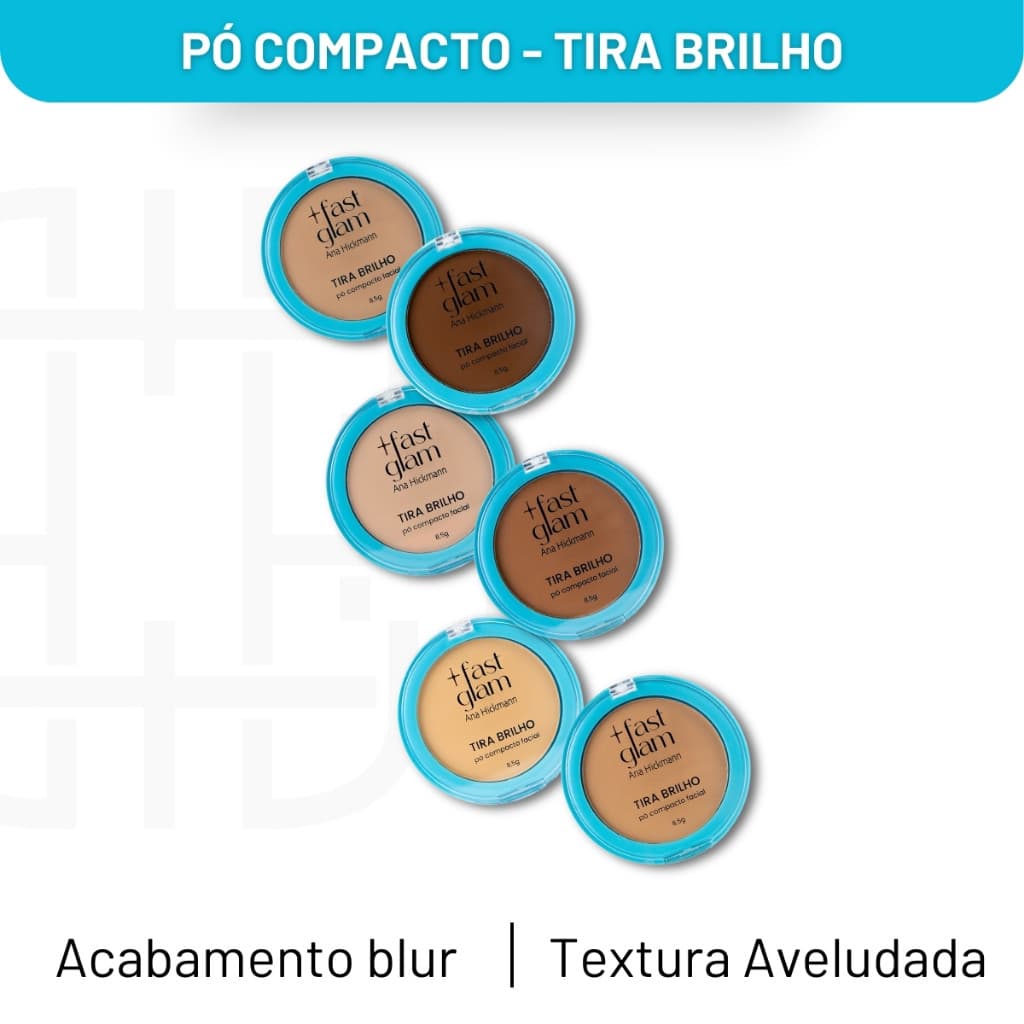 Pó Compacto Facial Tira Brilho Fast Glam Ana Hickmann