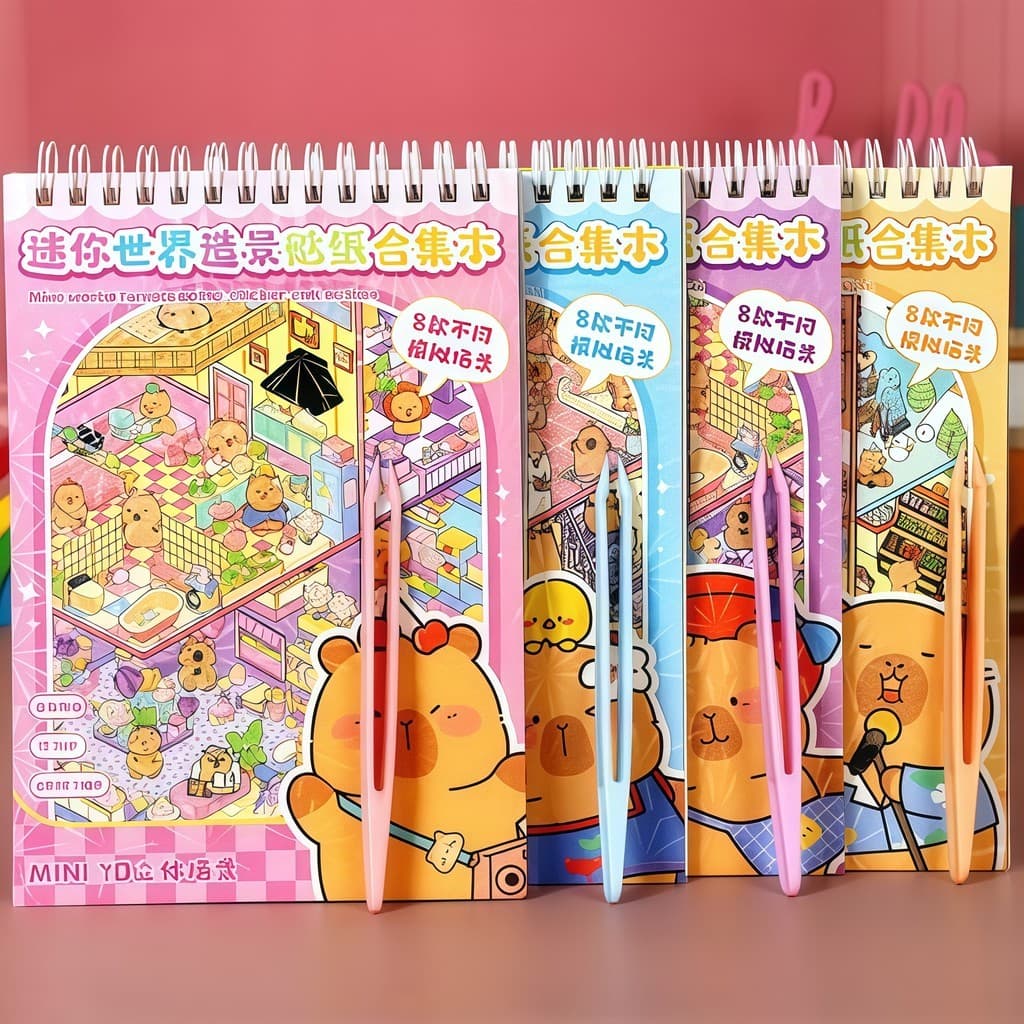 Adesivos 3d Miniatura Cenário De Paisagismo Kawaii Fofo DIY Scrapbooking Capivara