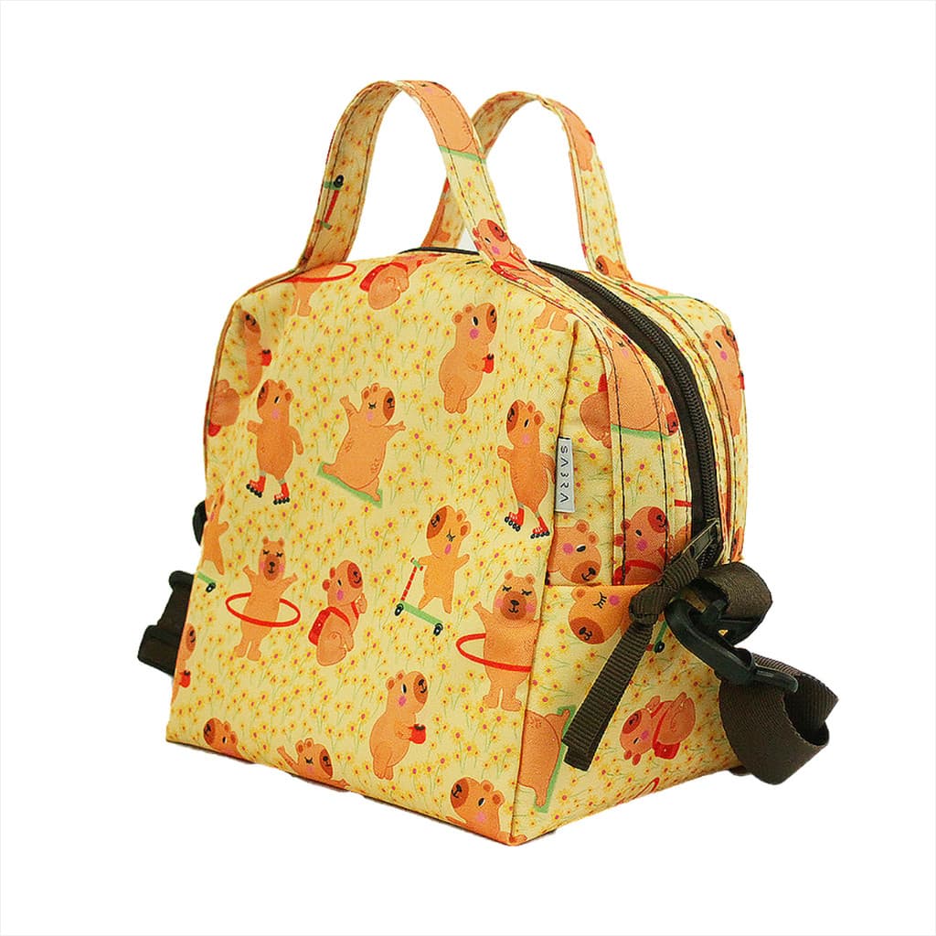 Lancheira Escolar Infantil Bolsa Isotermica Capivara Forro Interno Marmita Lanches