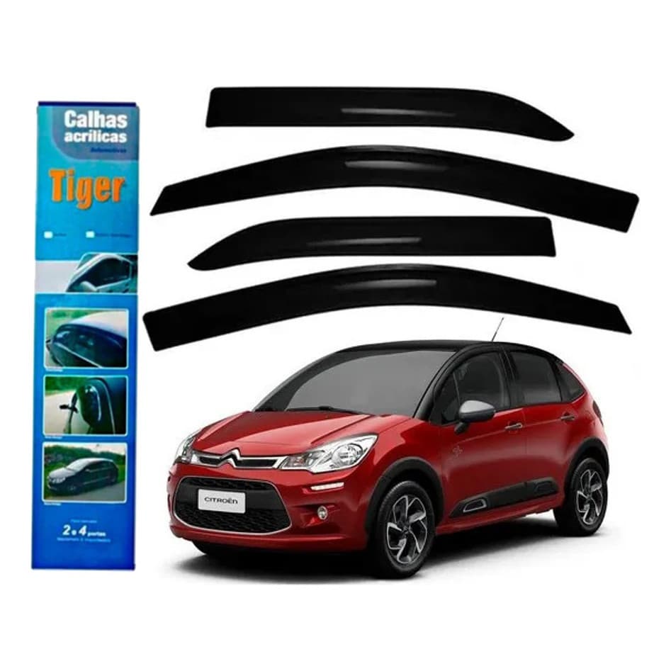 Calha Chuva Defletor Citroen Novo C3 2013 A 2018 4 Portas