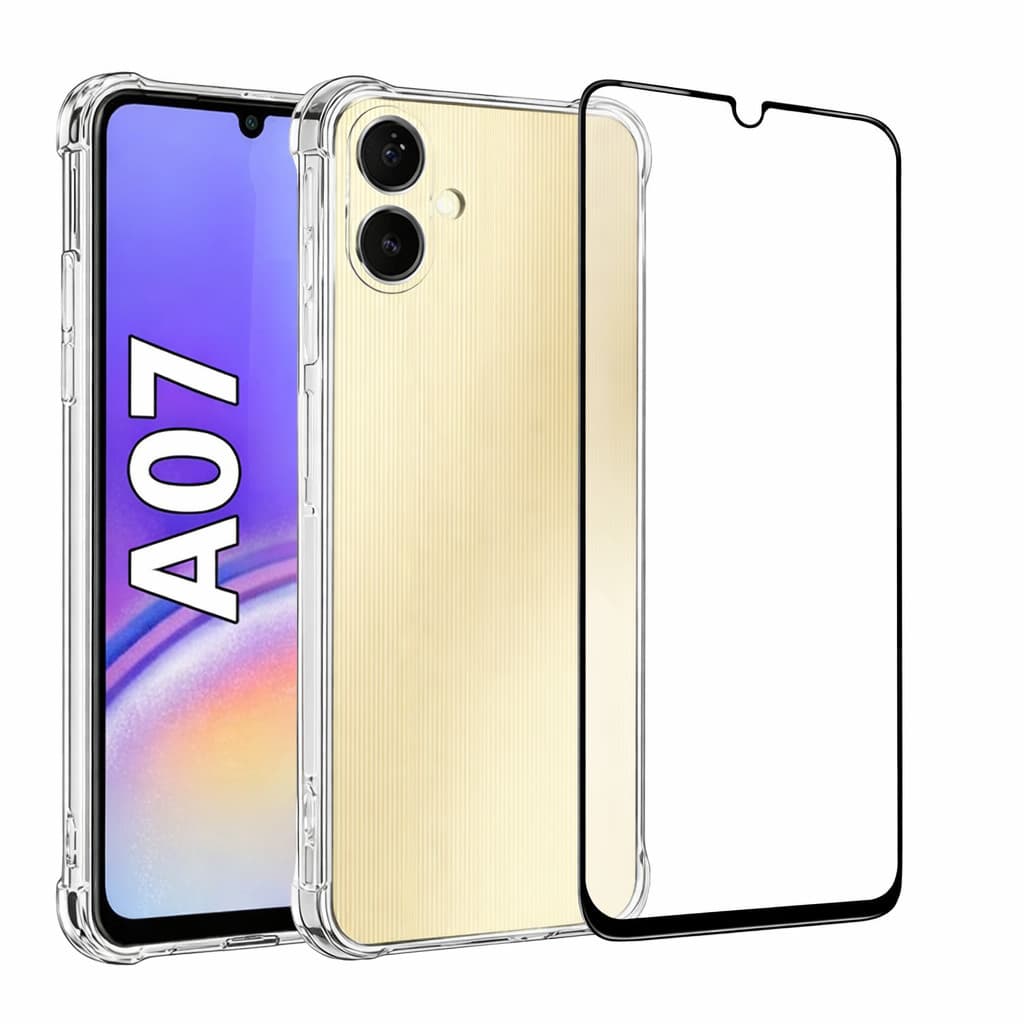 Capa Capinha Transparente  + Película Vidro Para Galaxy A07
