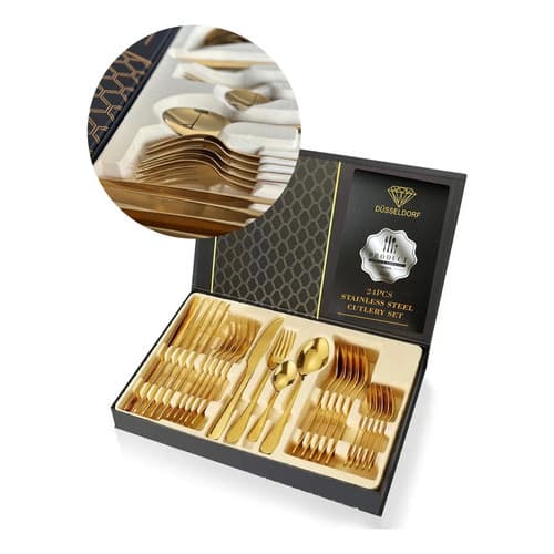 Faqueiro Talher Aço Inox Presente Casamento 24pç