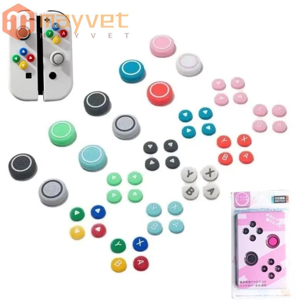 Botão Cruzado MAYVET D-pad , Adesivo De Chave ABXY De Silicone Colorido , Macio Para Switch Oled NS-con