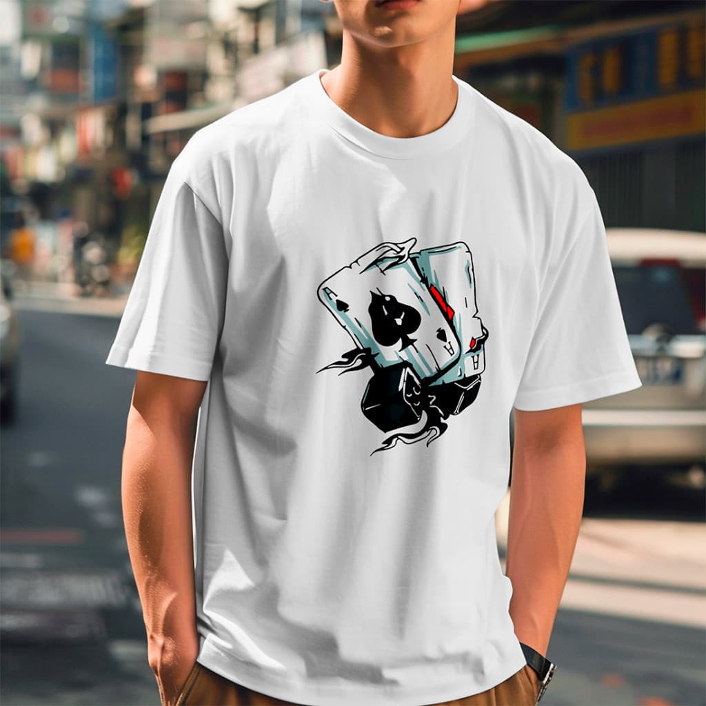 Camisa Camisetas Cartas Baralho Exclusivo Streetwear Aesthetic Algodão Unissex Premium