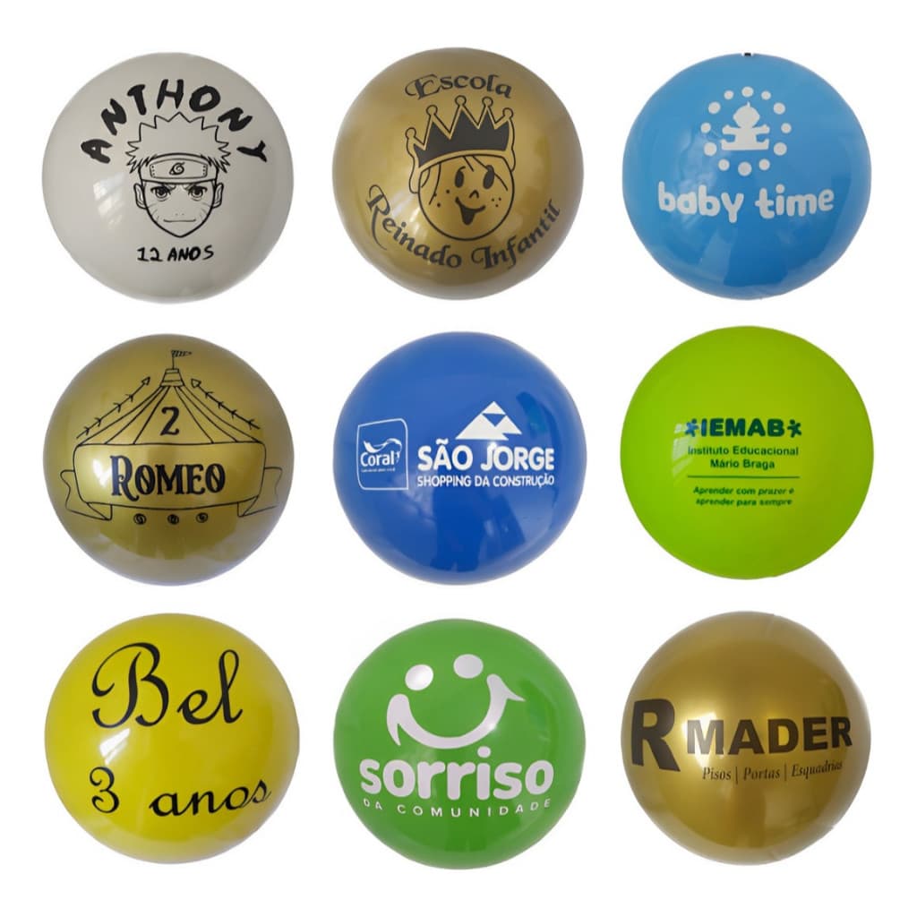 Kit Com 10 Bolas  Personalizadas Para Lembrancinhas bolas De Vinil personalizadas