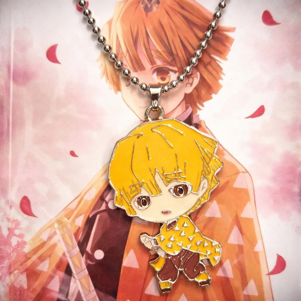 Colar Anime Zenitsu – Pingente Chibi Metal