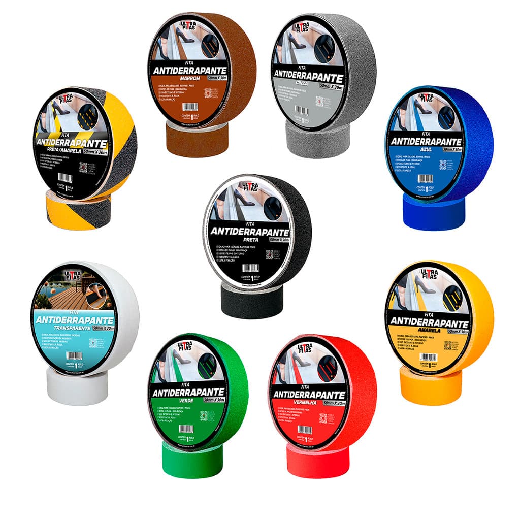 Faixa Fita Lixa Antiderrapante - 50 Mm X 15 Metros Rolo Segurança Auto Colante Adesiva Resistente