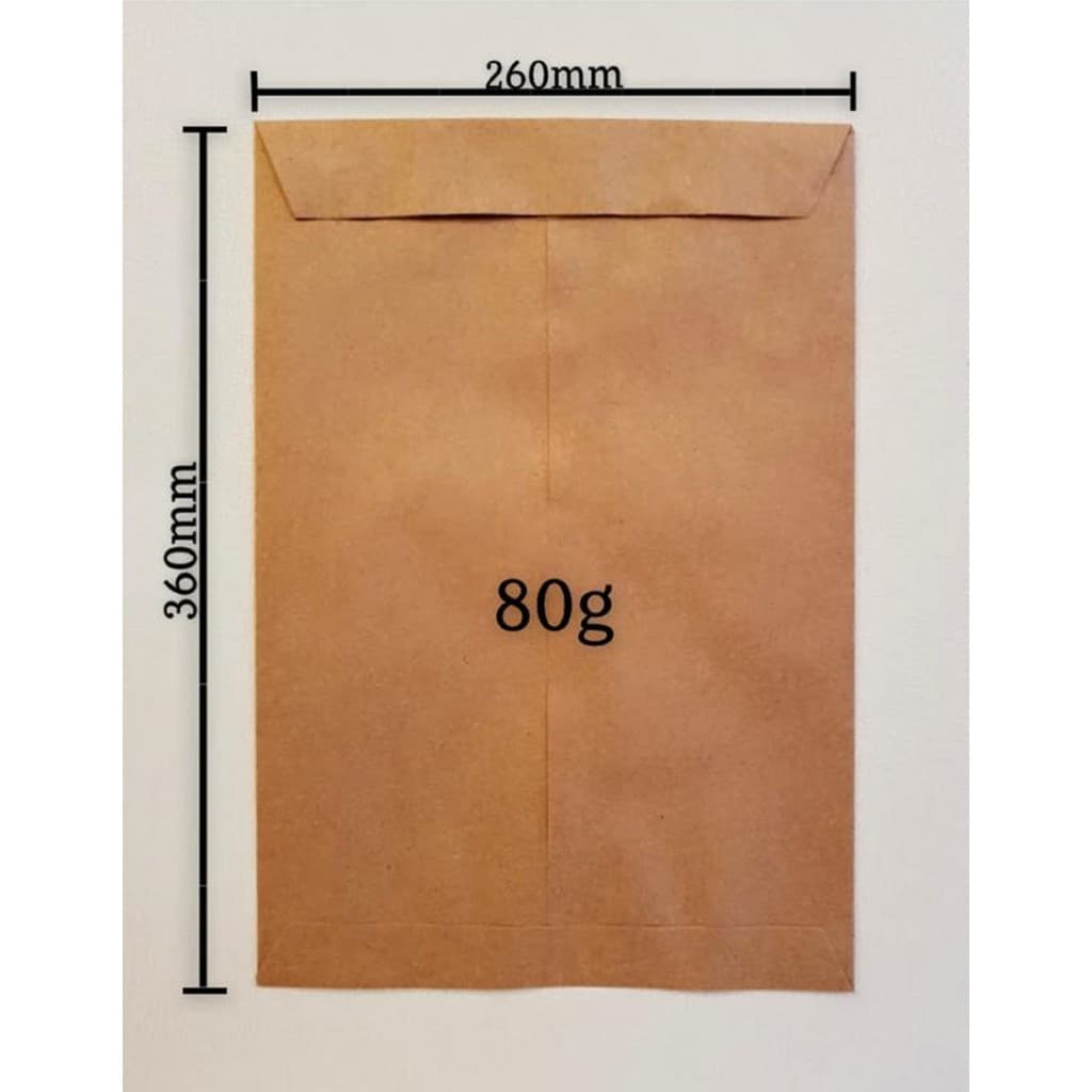 Envelope Saco KRAFT Natural Pardo 260X360MM 80GR PCTE C/100 UNID