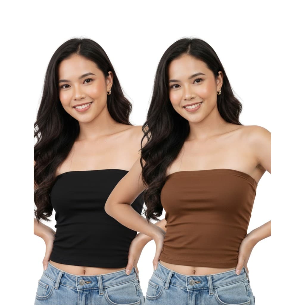 Kit 2 Tube CTomara Que Caia Suplex Feminino Com Elastano - Blusa Faixa Verão Moda Gringa Tendência Pinterest Blogueira