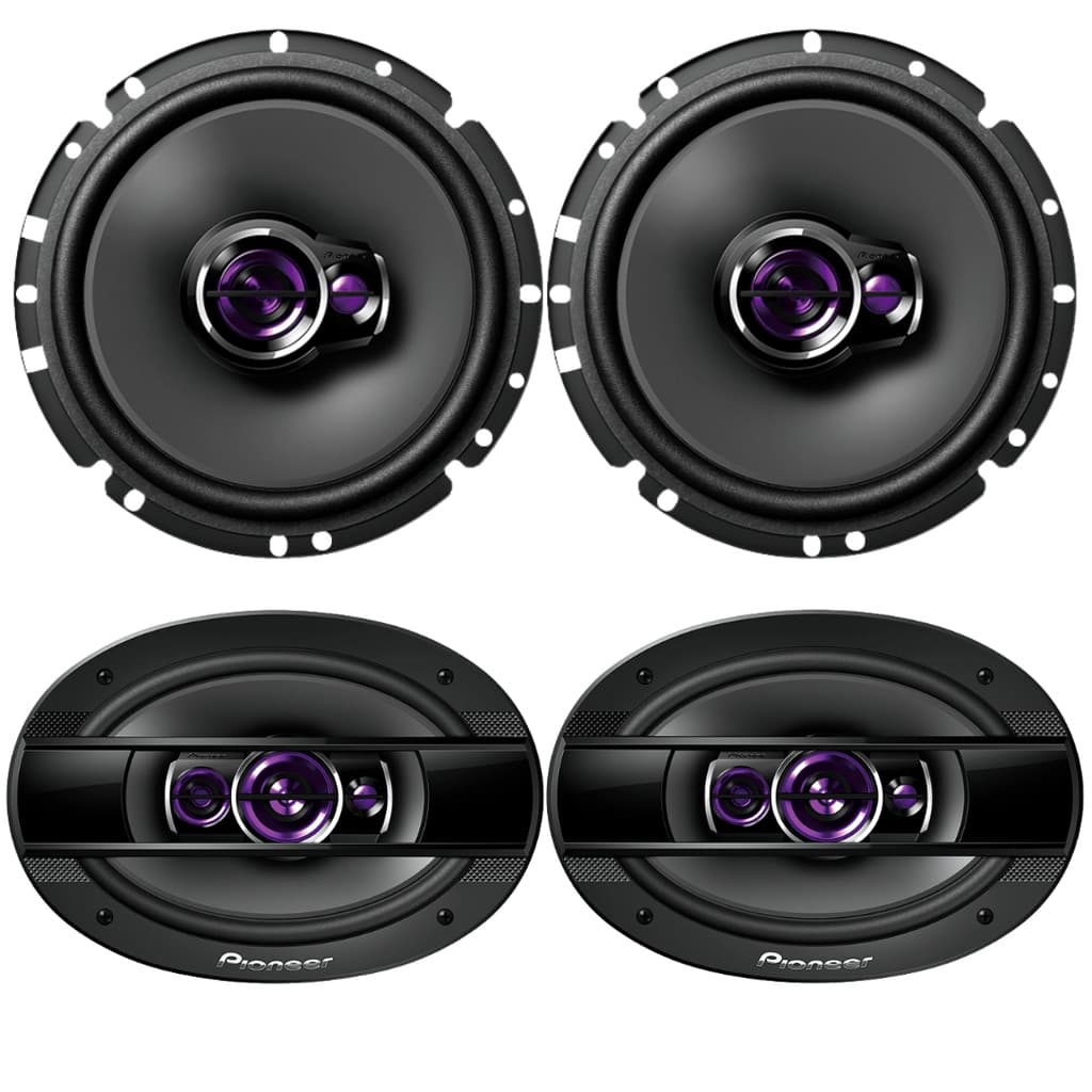 Kit Alto Falantes Pioneer TS-6960BR 6x9 + TS-1760BR 6” 300W RMS 1200W PMPO Som Automotivo