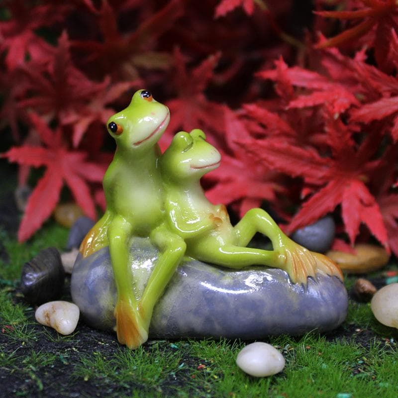 Estatueta Miniatura de Sapo em Resina, 1 Peça, Ornamento para Micro Paisagem, Decoração de Casa e Jardim