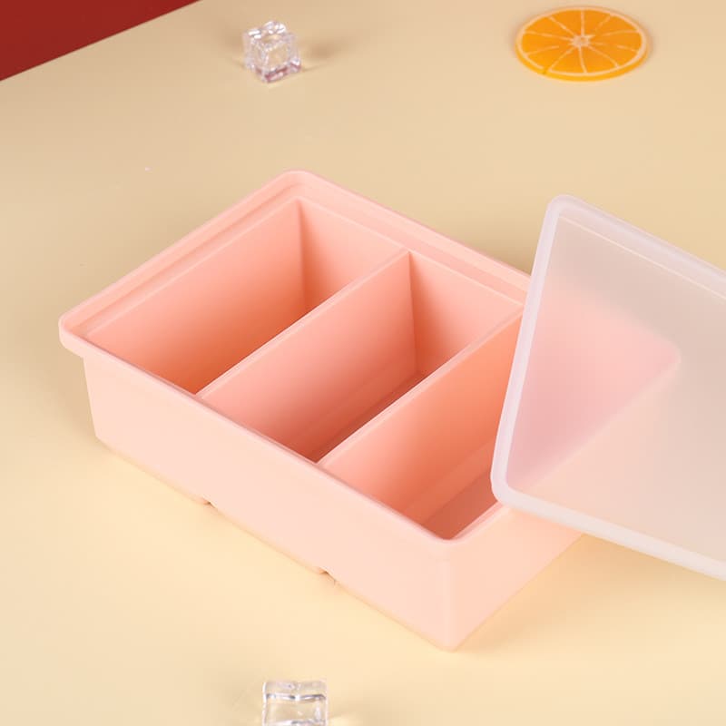 Bandeja de gelo com tampa, fabricante de gelo doméstico de verão, barra de uísque, molde de Silicone para cubo de gelo