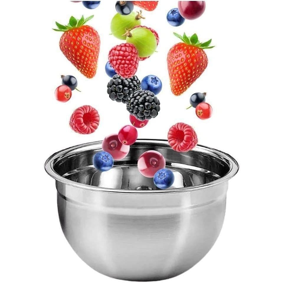 Tigela Inox Bowl 22cm Misturador Batedor Profissional Massas Saladas Bolos Cozinha Resistente